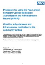 Procedure - V4 Pan-London Symptom Control MAAR chart